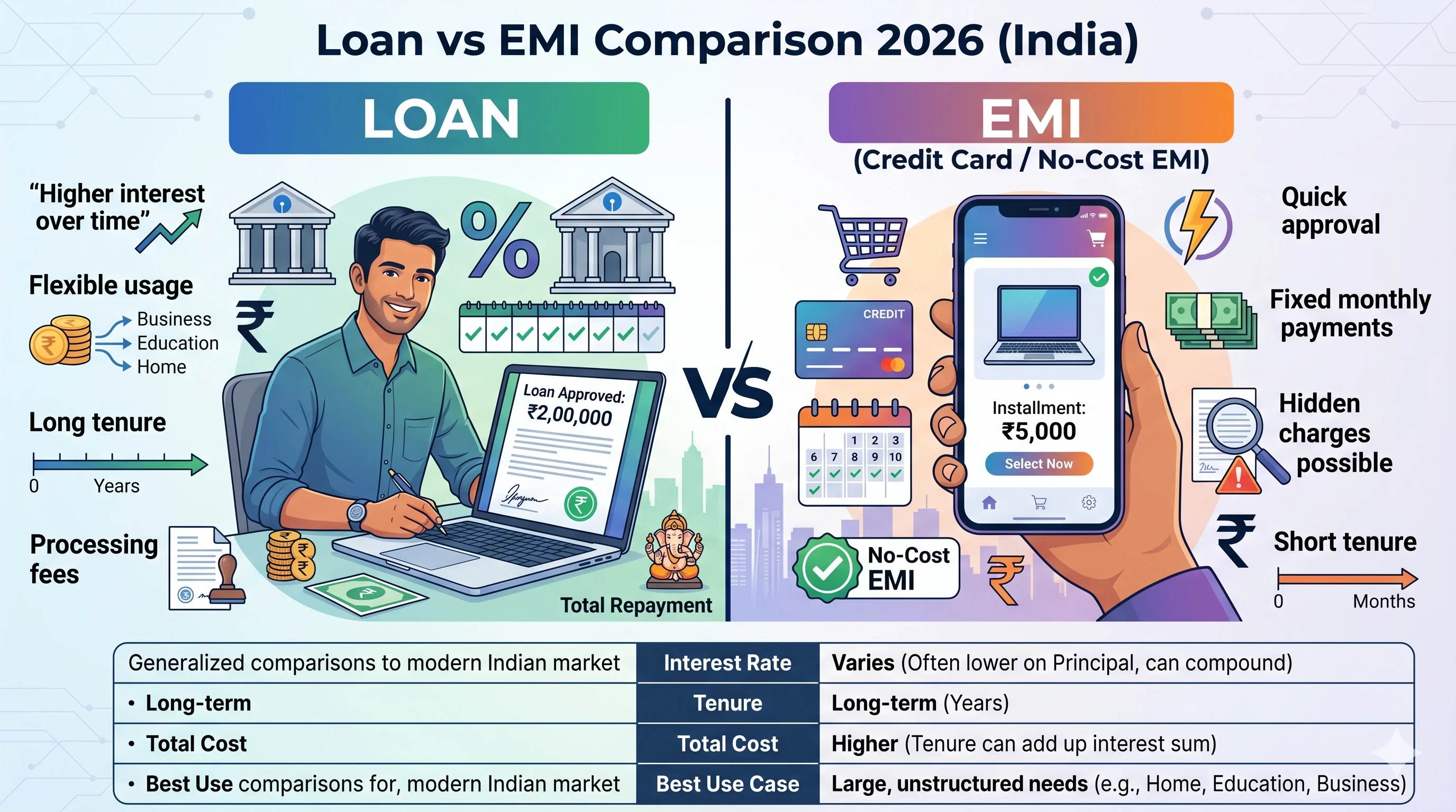 Comparison chart of debt consolidation vs multiple loans showing interest savings